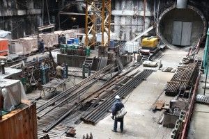 Строительство станции метро Ходынское поле