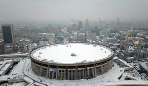 Фасады здания спортивного комплекса «Олимпийский» не изменят при реконструкции. Фото: официальный сайт Информационного центра Правительства Москвы