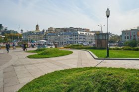 Завершили благоустройство площади в Мещанском районе. Фото: пресс-служба Департамента капитального ремонта города Москвы
