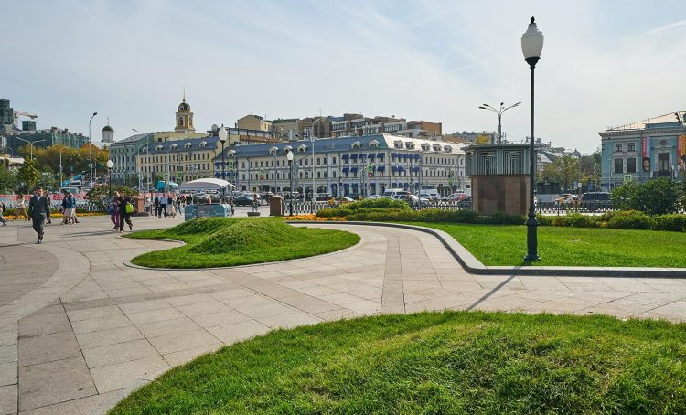 Завершили благоустройство площади в Мещанском районе. Фото: пресс-служба Департамента капитального ремонта города Москвы
