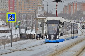 Трамваи вернулись на Трифоновскую улицу в Мещанском районе. Фото: Анна Быкова, «Вечерняя Москва»