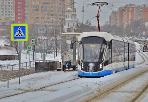 Трамваи вернулись на Трифоновскую улицу в Мещанском районе. Фото: Анна Быкова, «Вечерняя Москва»